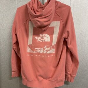 The North Face Graphic Hoodie Pink Logo Women Medium